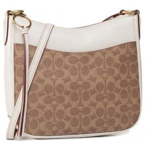 COACH Coated Canvas Chaise Crossbody Tan Chalk